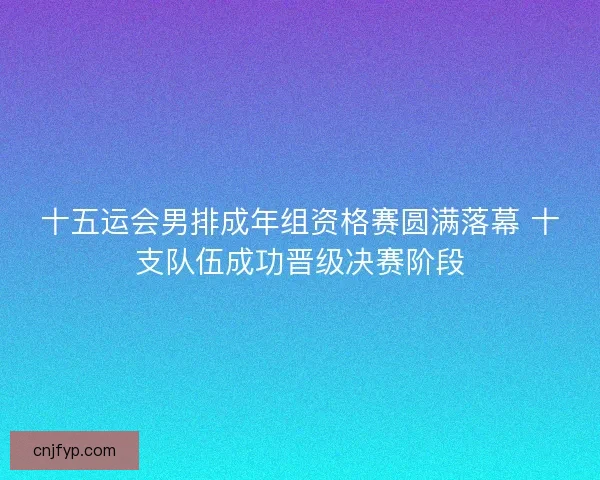 十五运会男排成年组资格赛圆满落幕 十支队伍成功晋级决赛阶段